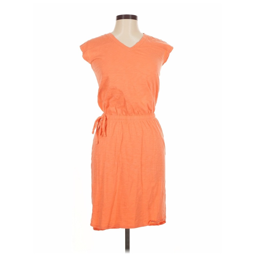 Eastern Mountain Sports Dress Womens M Coral Gorpcore Organic Cotton Slub V-Neck